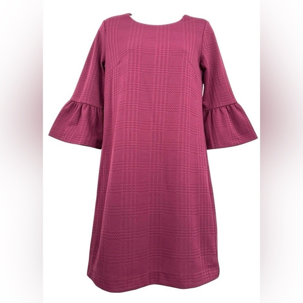 BANANA REPUBLIC A-Line Shift Dress Cranberry Red 3/4 Bell Sleeves Women's XS